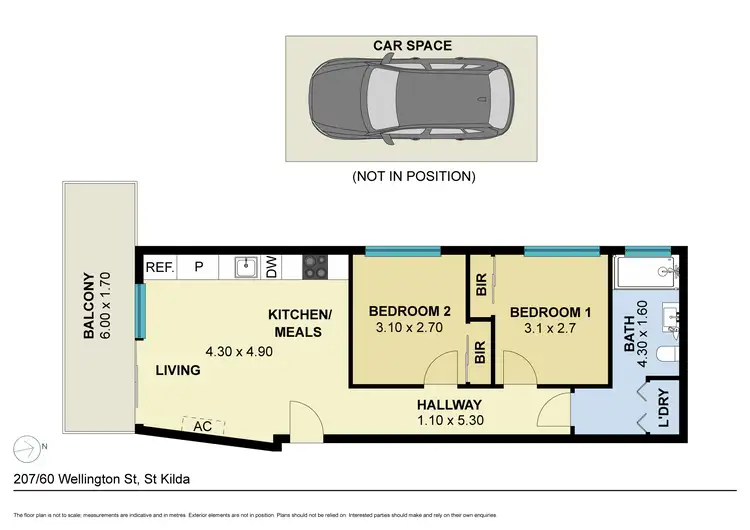 Floorplan of Homely apartment listing, 207/60 Wellington Street, St Kilda VIC 3182