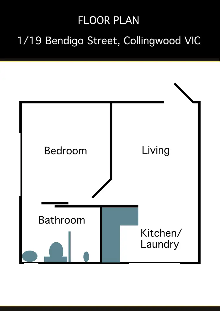Floorplan of Homely apartment listing, 1/19 Bendigo Street, Collingwood VIC 3066