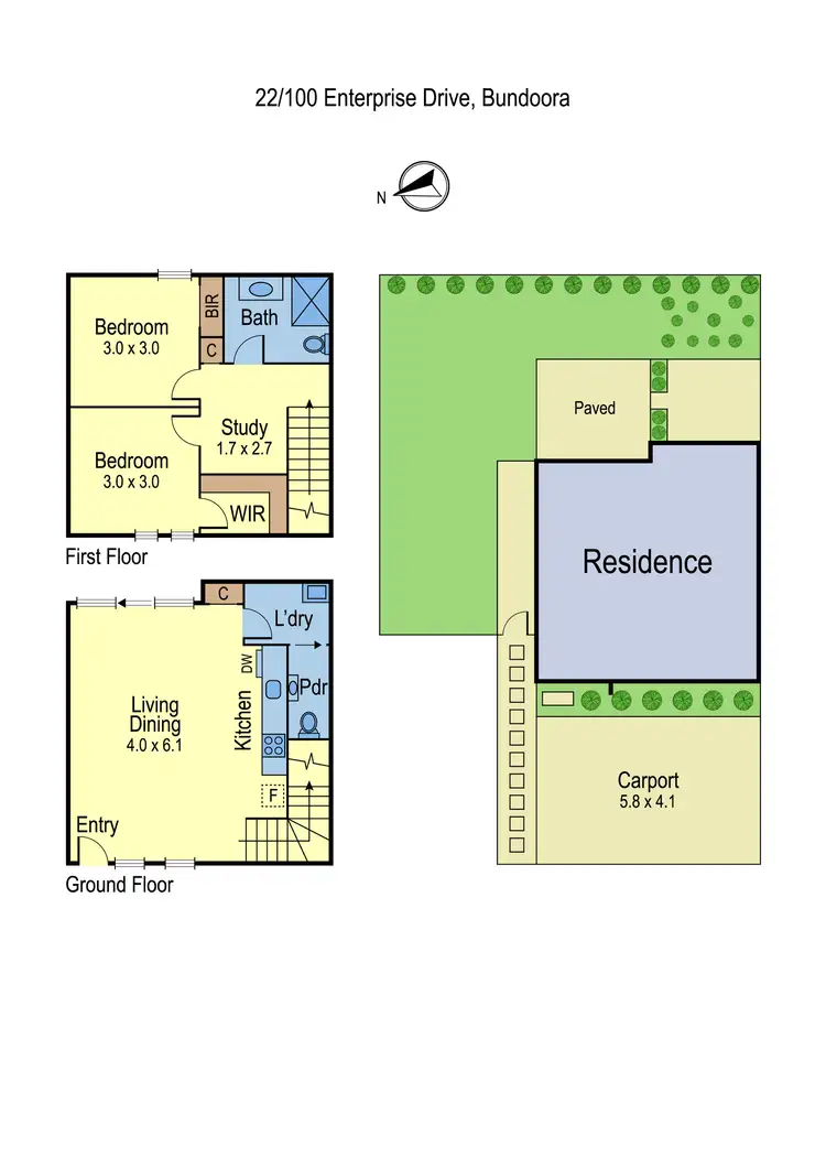 Floorplan of Homely unit listing, 22/100 Enterprise Drive, Bundoora VIC 3083