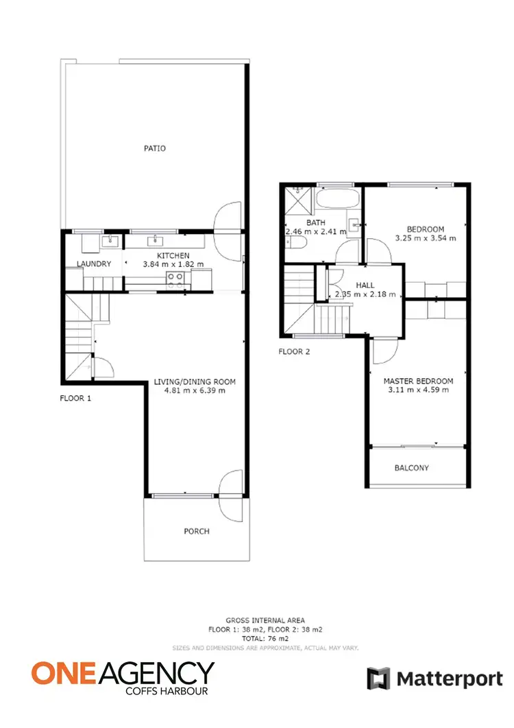 Floorplan of Homely townhouse listing, 12/20 Joyce Street, Coffs Harbour NSW 2450
