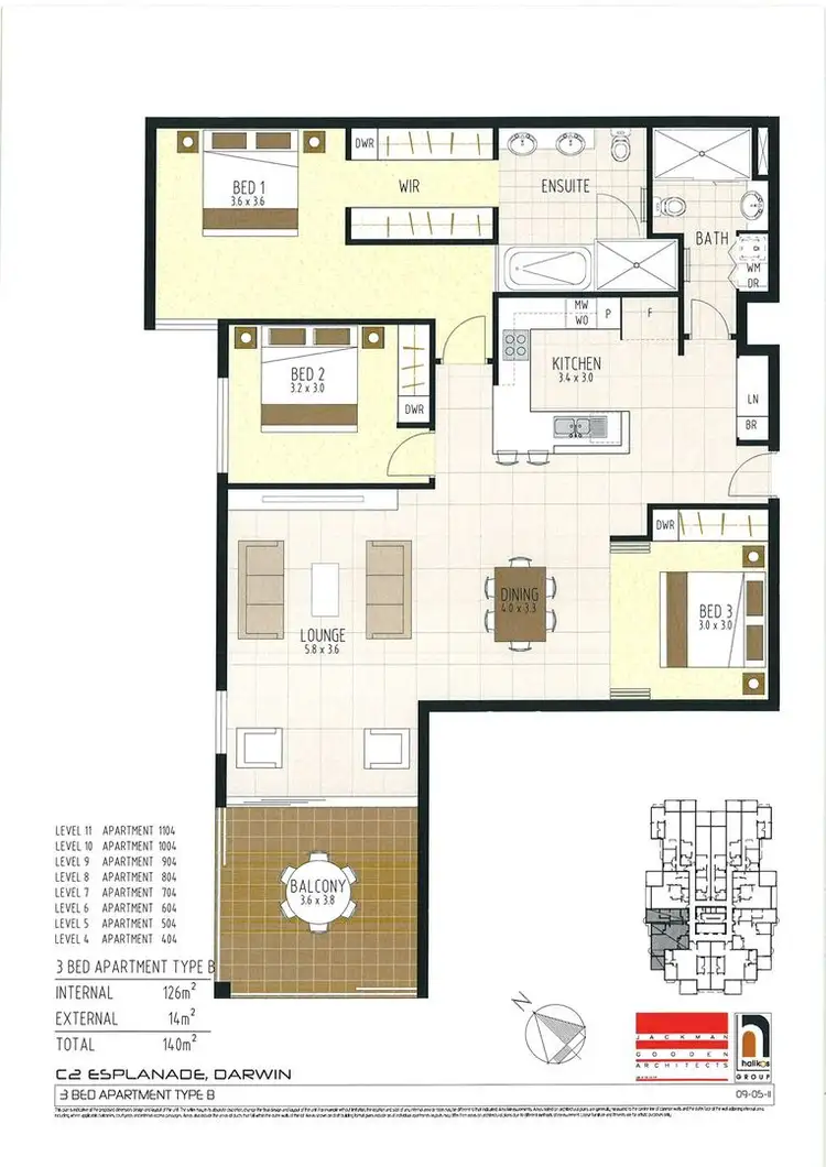 Floorplan of Homely unit listing, 1104/102 Esplanade, Darwin City NT 800