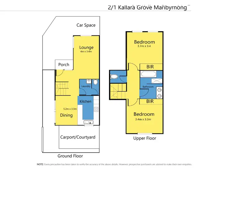 Floorplan of Homely townhouse listing, 2/1 Kallara Grove, Maribyrnong VIC 3032