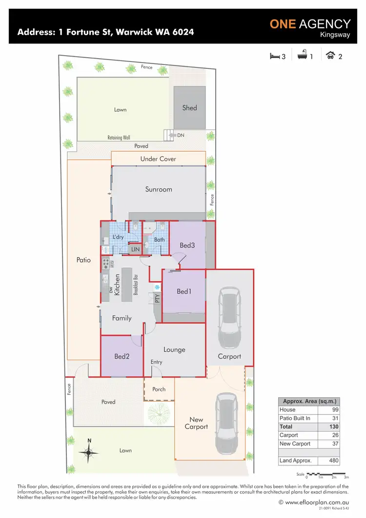 Floorplan of Homely semi-detached listing, 1 Fortune Street, Warwick WA 6024