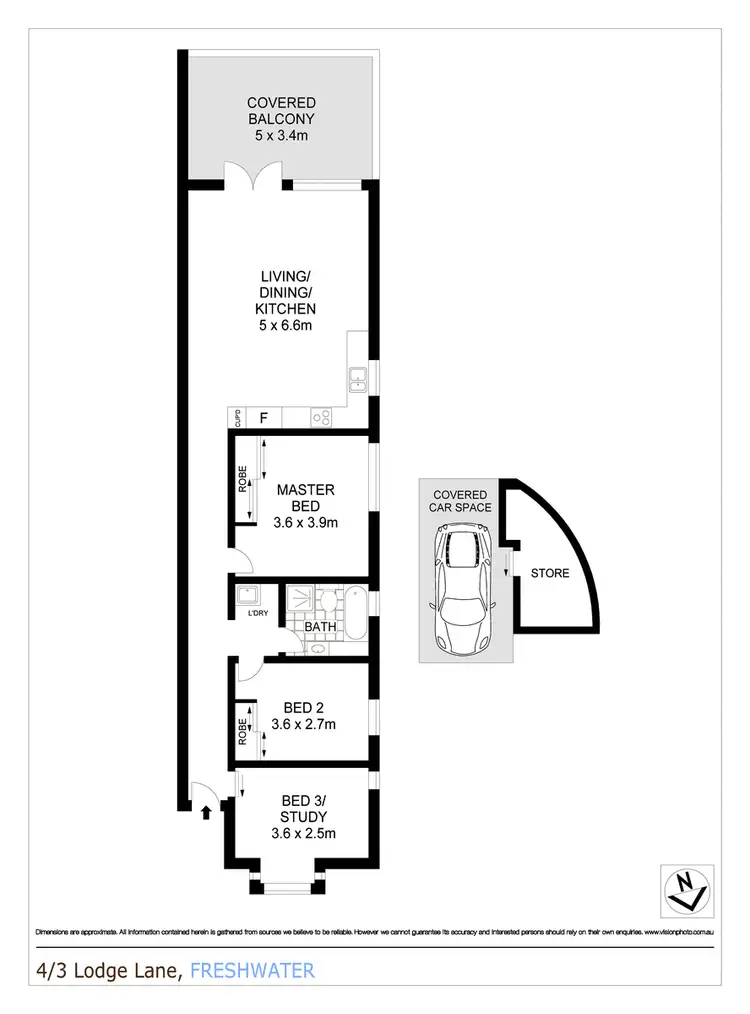 Floorplan of Homely apartment listing, 4/3 Lodge Lane, Freshwater NSW 2096