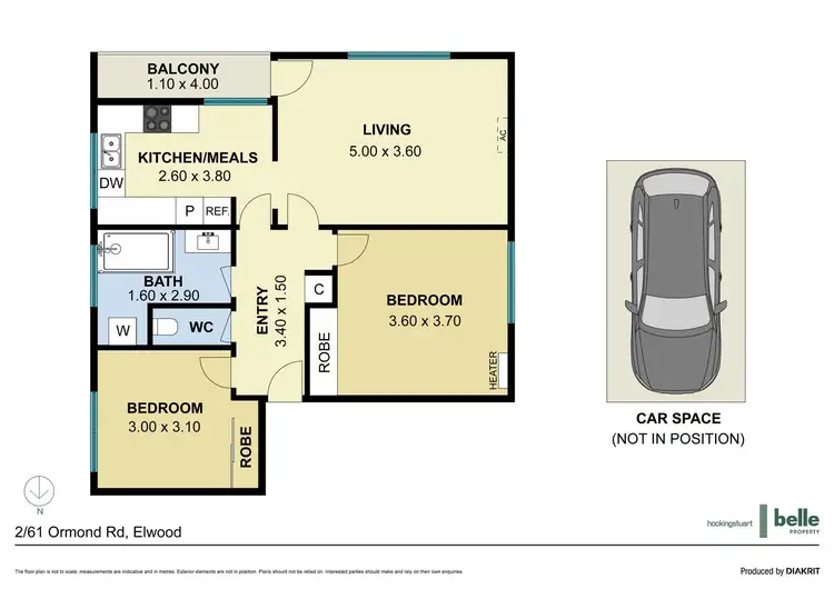 Floorplan of Homely apartment listing, 2/61 Ormond Road, Elwood VIC 3184