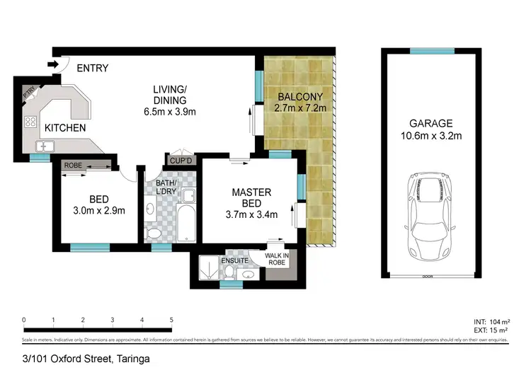 Floorplan of Homely unit listing, 3/101 Oxford Terrace, Taringa QLD 4068