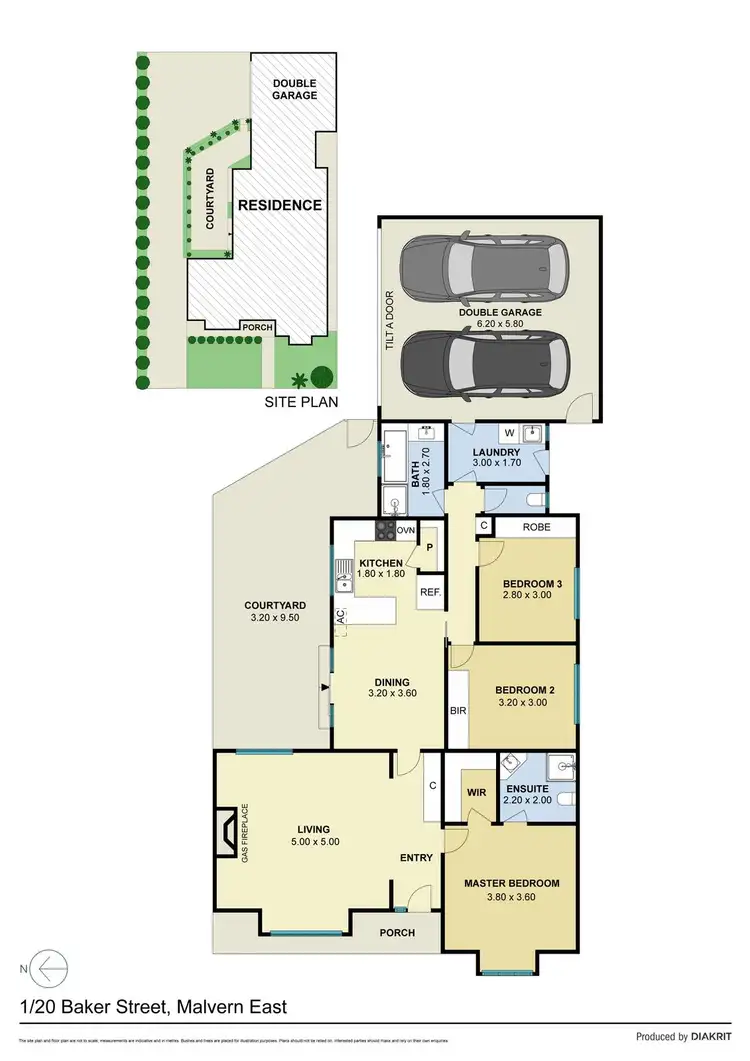 Floorplan of Homely townhouse listing, 1/20 Baker Street, Malvern East VIC 3145