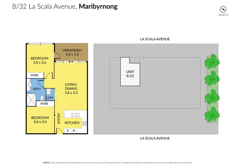 Floorplan of Homely apartment listing, 8/32 La Scala Avenue, Maribyrnong VIC 3032