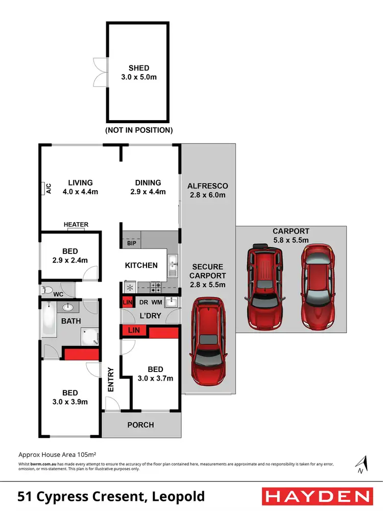 Floorplan of Homely house listing, 51 Cypress Crescent, Leopold VIC 3224