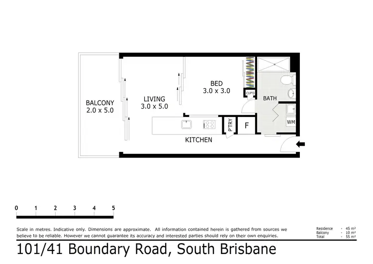 Floorplan of Homely unit listing, 101/41-45 Boundary Street, South Brisbane QLD 4101