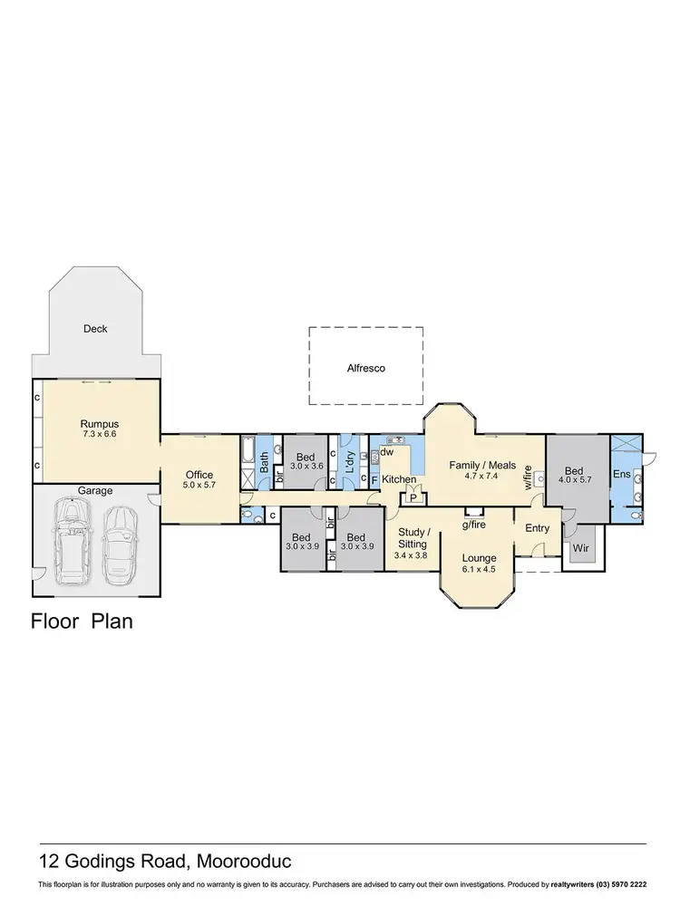 Floorplan of Homely rural property listing, 12 Godings Road, Moorooduc VIC 3933