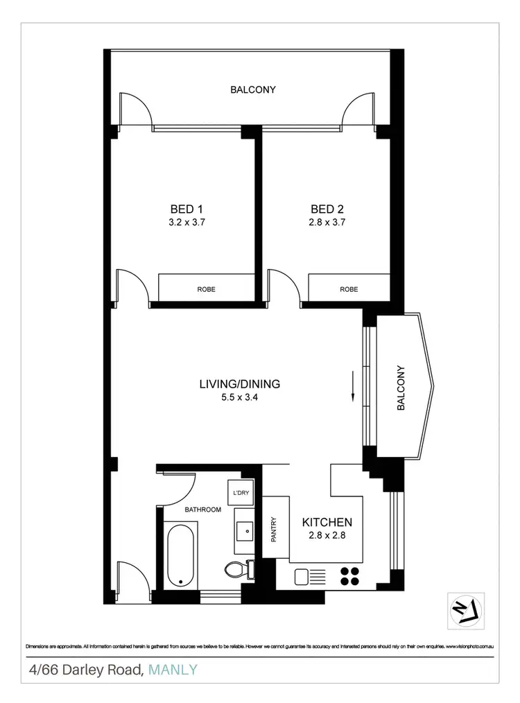 Floorplan of Homely apartment listing, 4/66 Darley Road, Manly NSW 2095