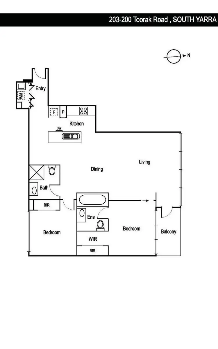 Floorplan of Homely apartment listing, 203/200 Toorak Road, South Yarra VIC 3141