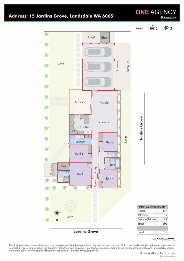 Floorplan of Homely house listing, 15 Jardins Grove, Landsdale WA 6065