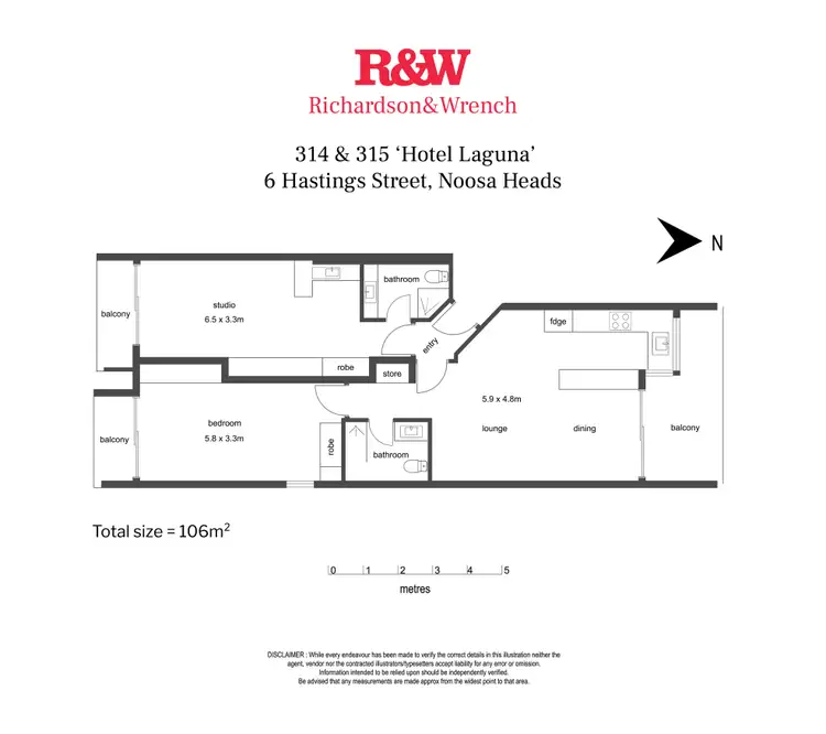 Floorplan of Homely apartment listing, 314 & 315/6 Hastings Street, Noosa Heads QLD 4567