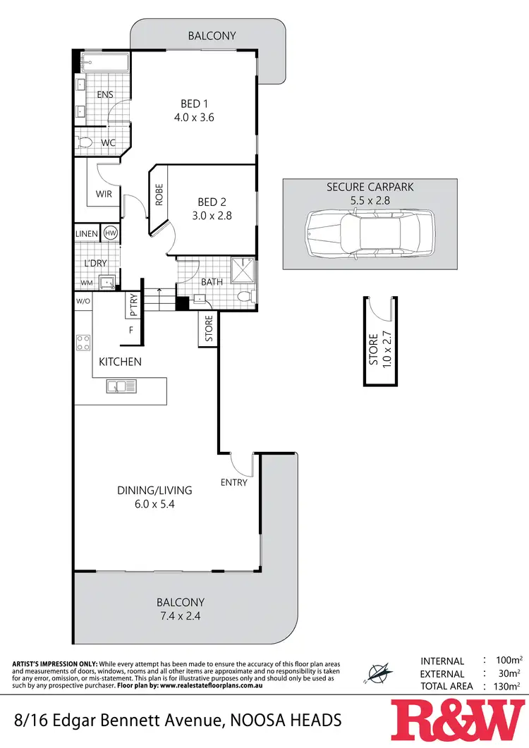 Floorplan of Homely apartment listing, 8/16 Edgar Bennett Avenue, Noosa Heads QLD 4567