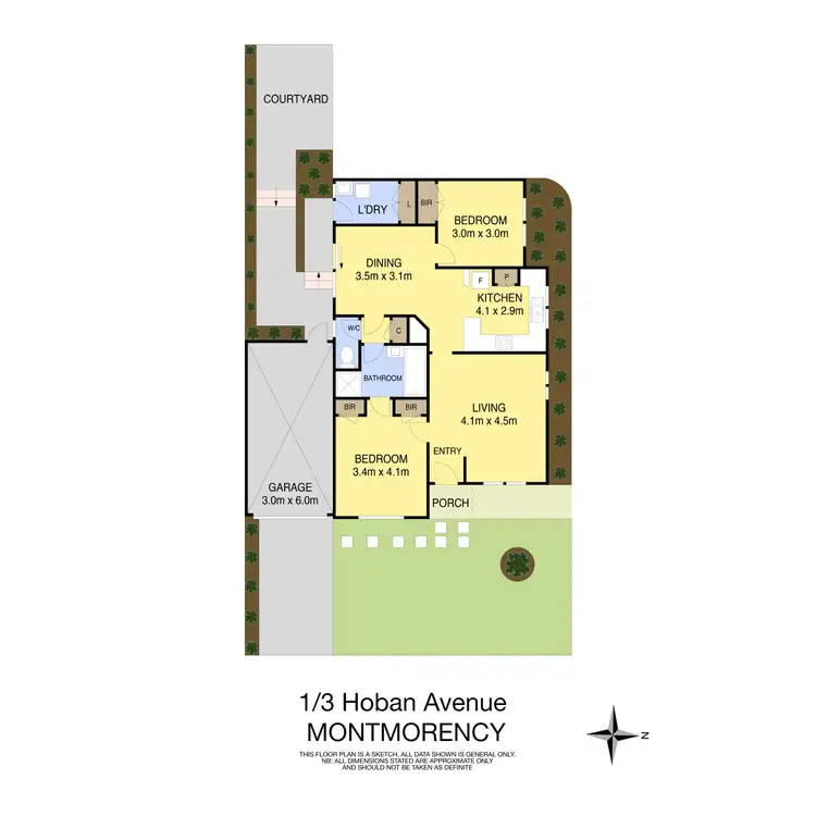 Floorplan of Homely house listing, 1/3 Hoban Avenue, Montmorency VIC 3094