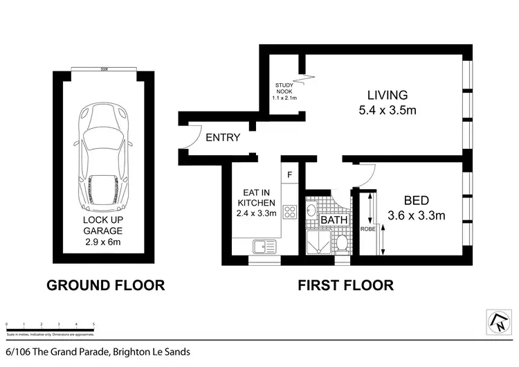 Floorplan of Homely unit listing, 6/106 The Grand Parade Parade, Brighton-le-sands NSW 2216