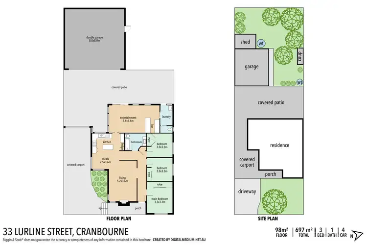 Floorplan of Homely house listing, 33 Lurline Street, Cranbourne VIC 3977