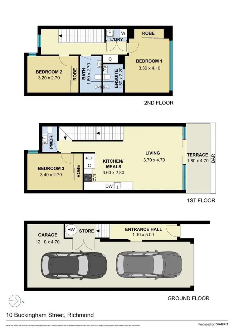 Floorplan of Homely townhouse listing, 10 Buckingham Street, Richmond VIC 3121