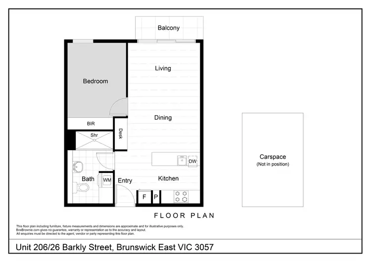 Floorplan of Homely apartment listing, 206/26 Barkly Street, Brunswick VIC 3056