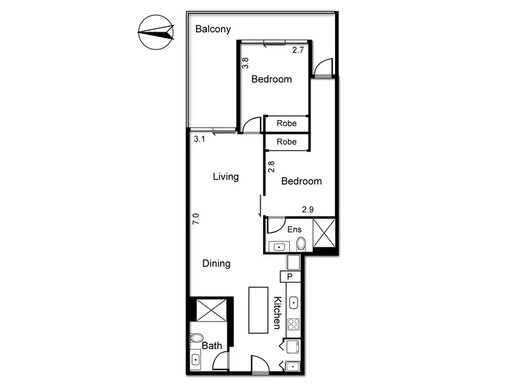 Floorplan of Homely apartment listing, 117/470 Smith Street, Collingwood VIC 3066