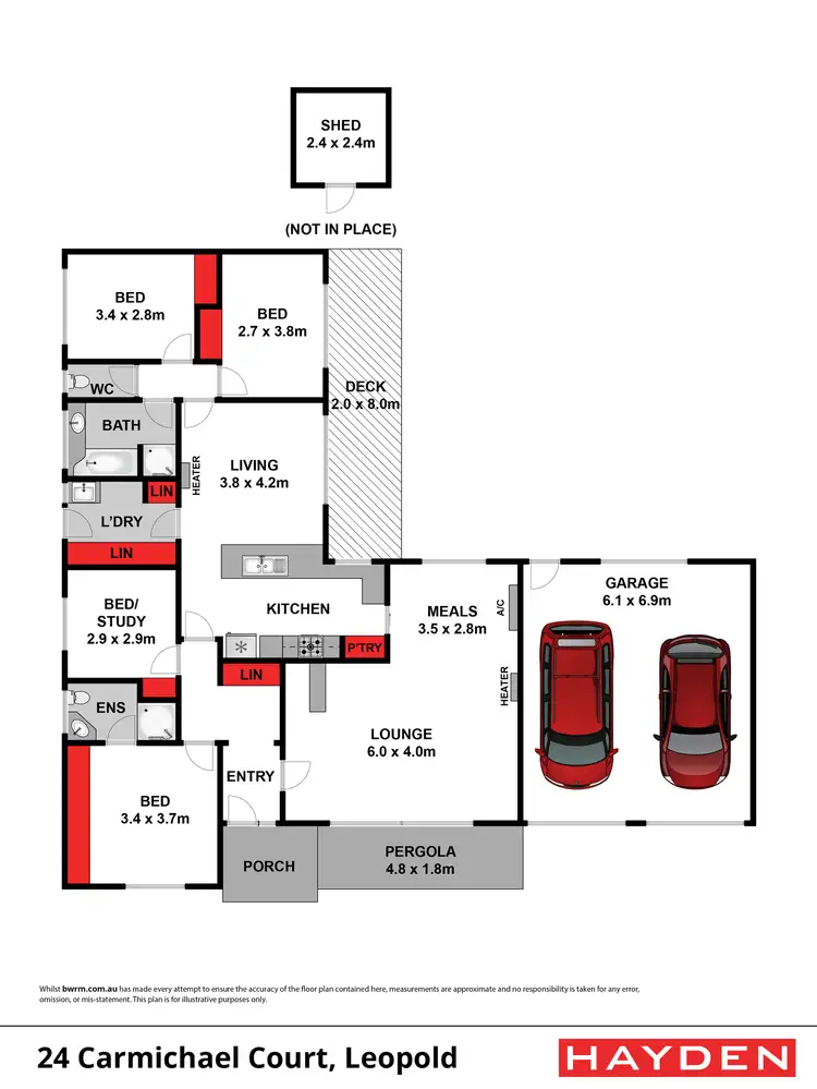Floorplan of Homely house listing, 24 Carmichael Court, Leopold VIC 3224