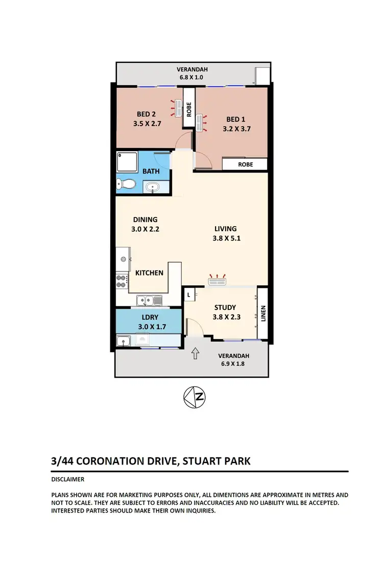 Floorplan of Homely unit listing, 3/44 Coronation Drive, Stuart Park NT 820