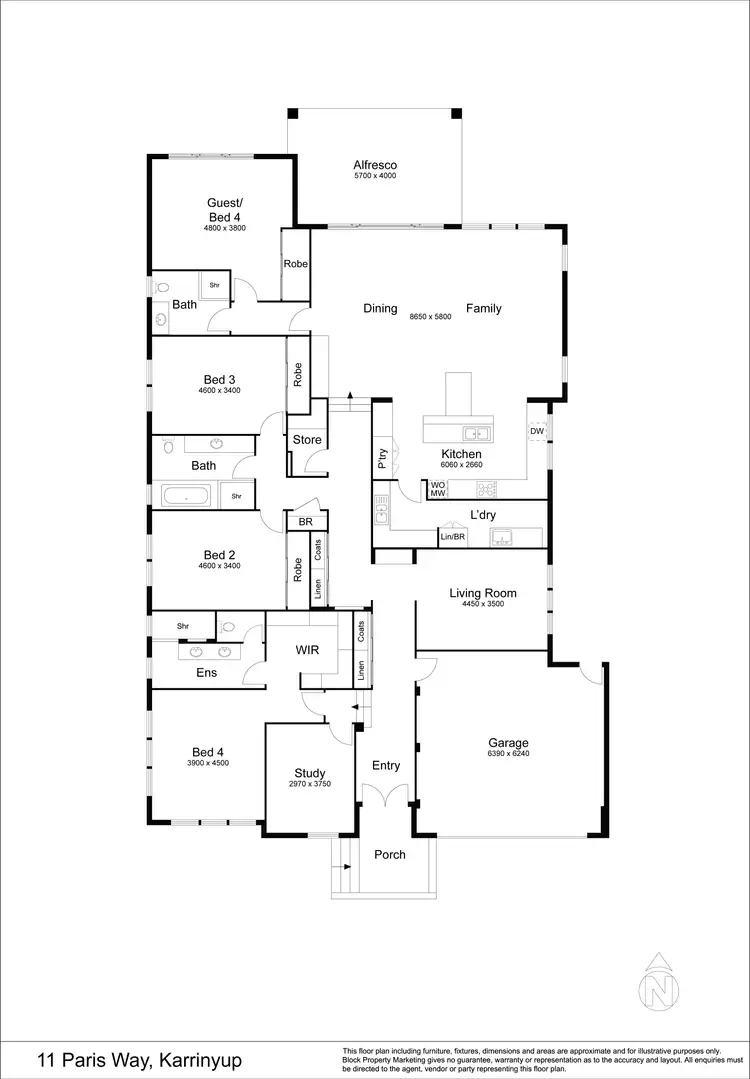 Floorplan of Homely house listing, 11 Paris Way, Karrinyup WA 6018