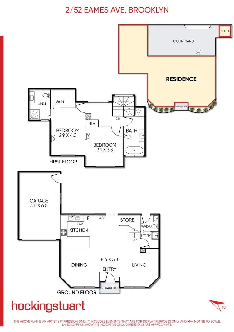 Floorplan of Homely townhouse listing, 2/52 Eames Avenue, Brooklyn VIC 3012