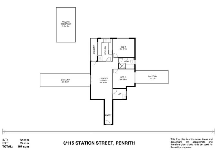 Floorplan of Homely unit listing, 3/115 Station Street, Penrith NSW 2750