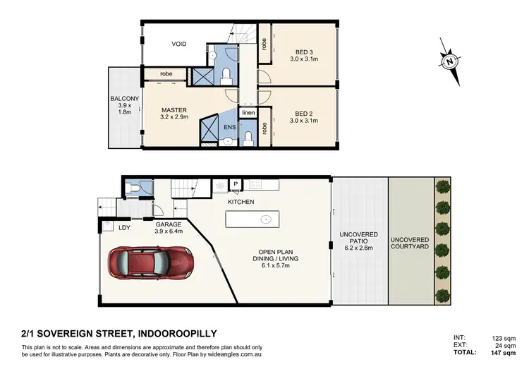 Floorplan of Homely townhouse listing, 2/1 Sovereign Street, Indooroopilly QLD 4068