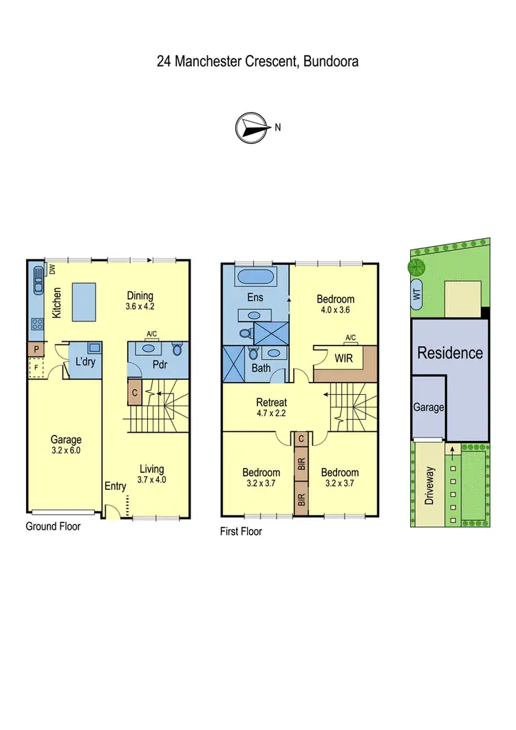 Floorplan of Homely townhouse listing, 24 Manchester Crescent, Bundoora VIC 3083
