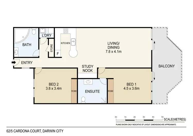 Floorplan of Homely apartment listing, 62/5 Cardona Court, Darwin City NT 800