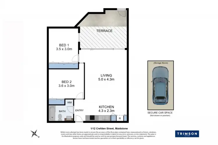 Floorplan of Homely apartment listing, 1/12 Crefden Street, Maidstone VIC 3012