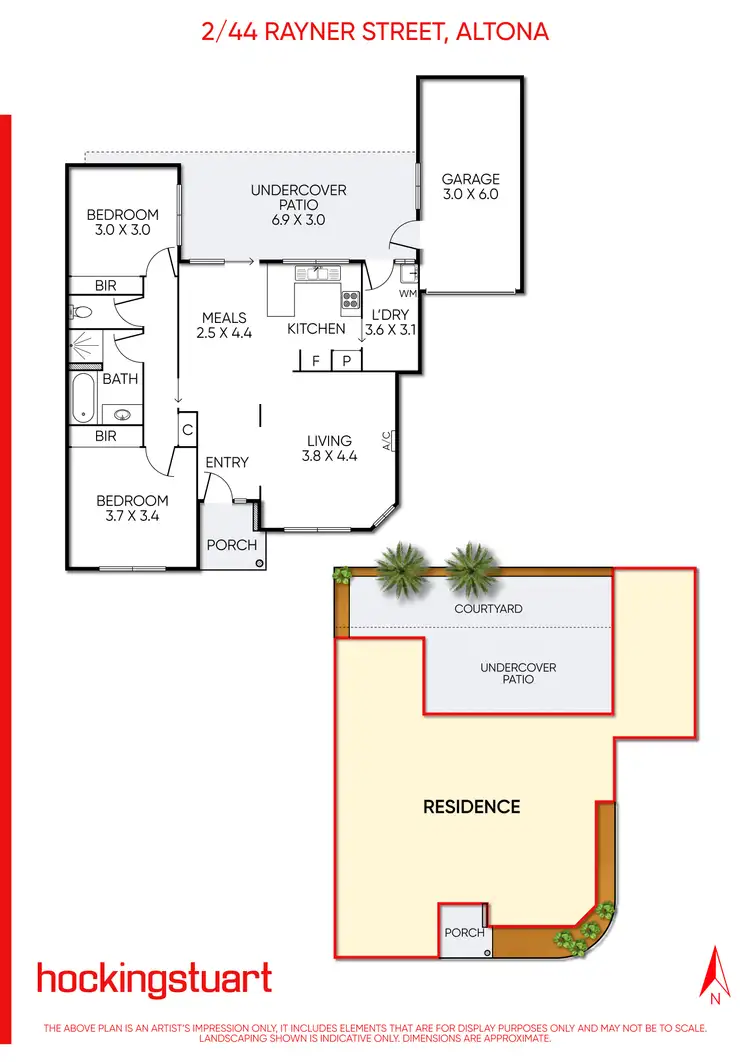 Floorplan of Homely townhouse listing, 2/44 Rayner Street, Altona VIC 3018
