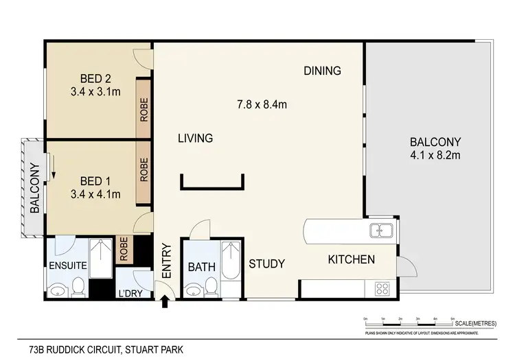 Floorplan of Homely unit listing, 10/73B Ruddick Circuit, Stuart Park NT 820