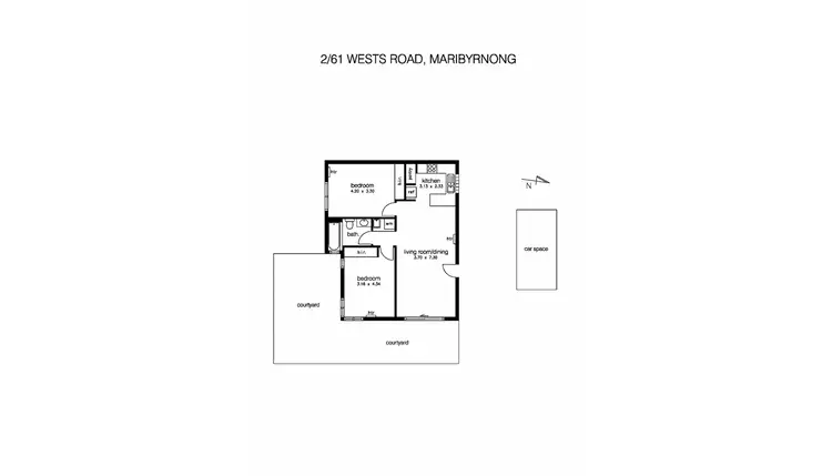 Floorplan of Homely apartment listing, 2/61 Wests Road, Maribyrnong VIC 3032