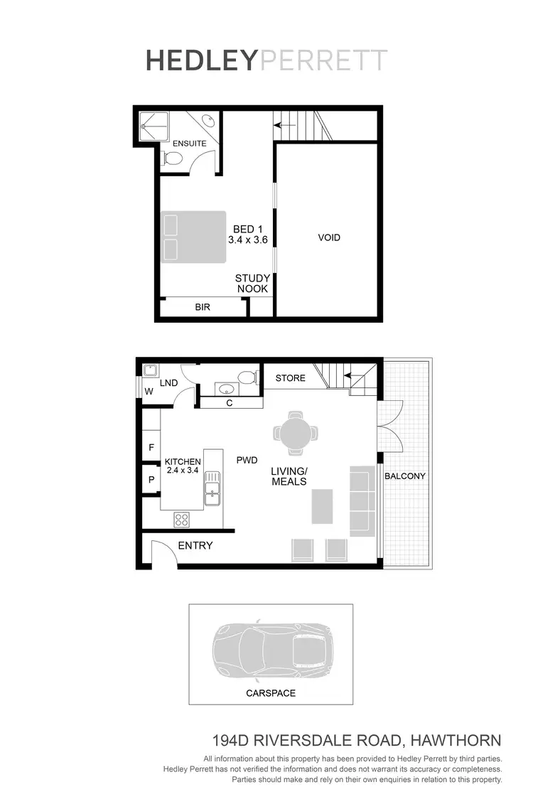 Floorplan of Homely apartment listing, 194D Riversdale Road, Hawthorn VIC 3122