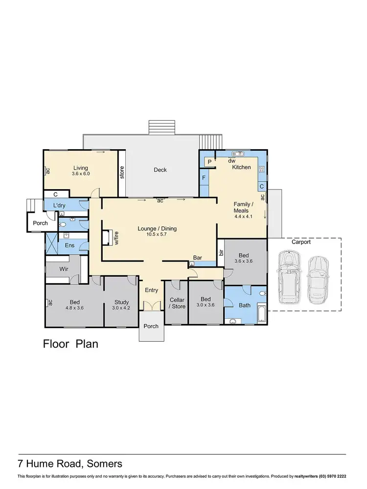 Floorplan of Homely rural property listing, 7 Hume Road, Somers VIC 3927