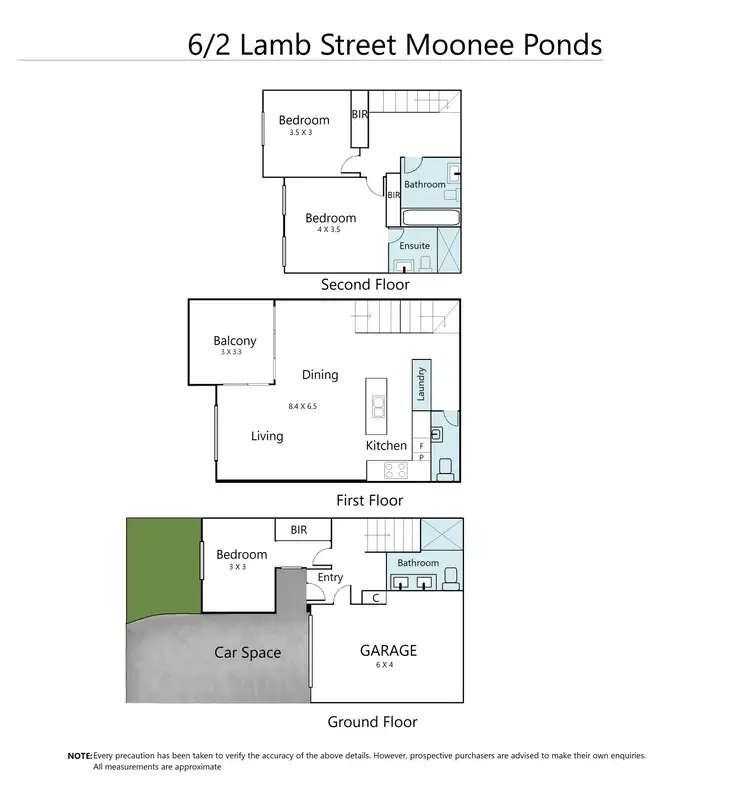 Floorplan of Homely townhouse listing, 6/2 Lamb Street, Moonee Ponds VIC 3039