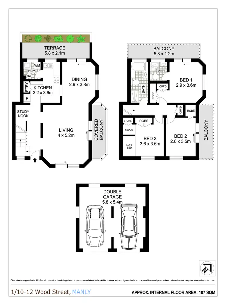 Floorplan of Homely townhouse listing, 1/10-12 Wood Street, Manly NSW 2095