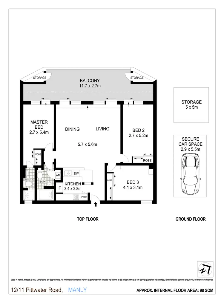 Floorplan of Homely apartment listing, 12/11 Pittwater Road, Manly NSW 2095