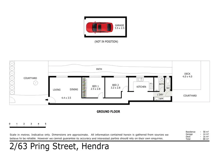 Floorplan of Homely unit listing, 2/63 Pring Street, Hendra QLD 4011