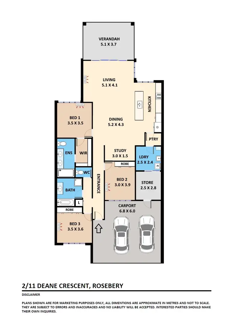 Floorplan of Homely semi-detached listing, 2/11 Deane Crescent, Rosebery NT 832
