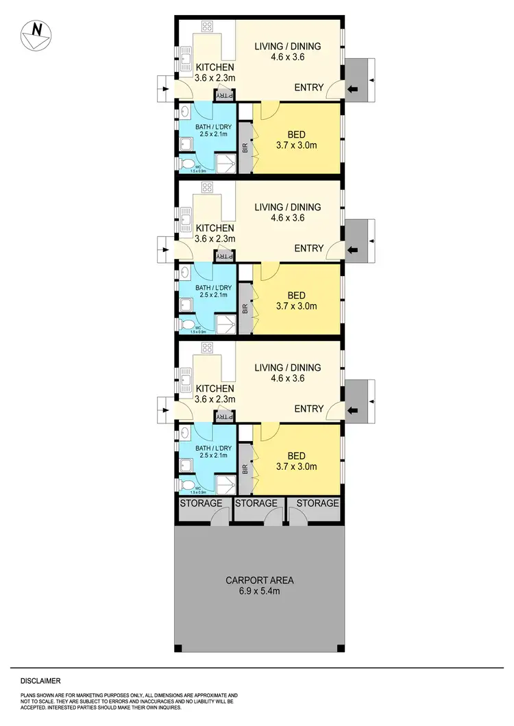 Floorplan of Homely block of units listing, 1-3/5 Ivanhoe Street, Wendouree VIC 3355