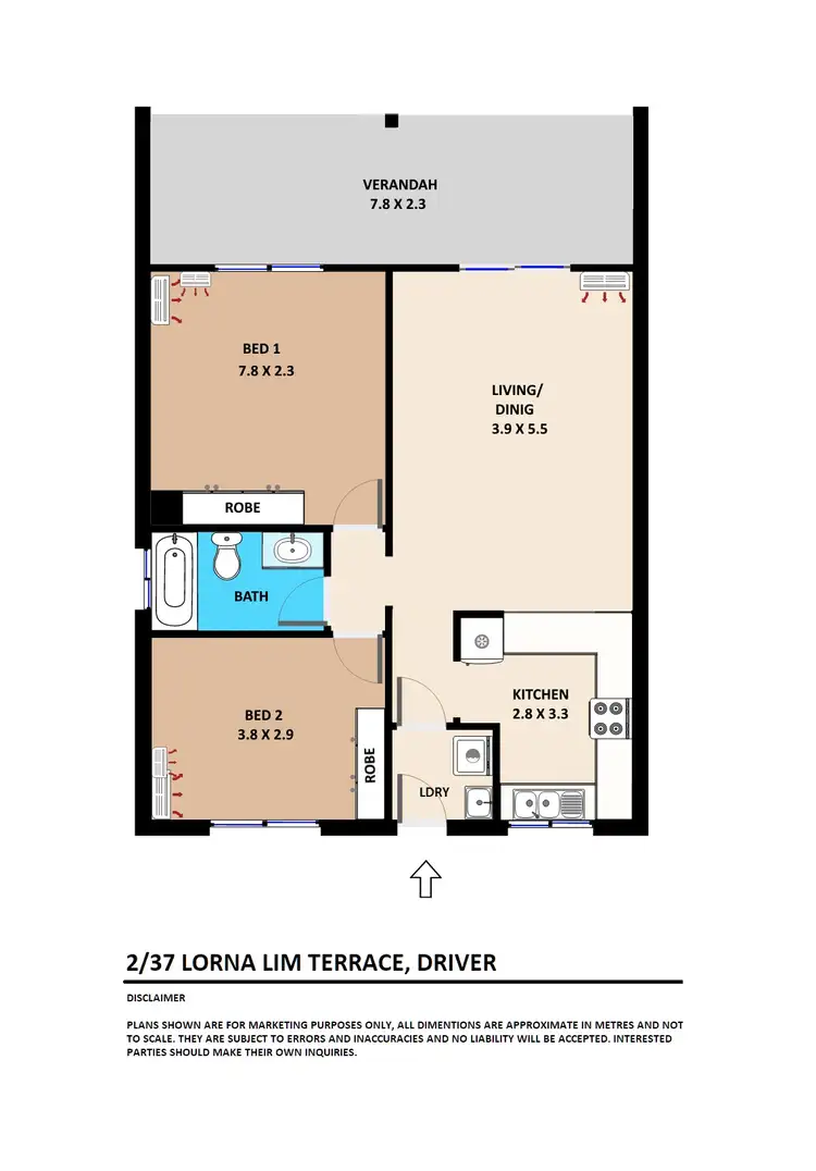 Floorplan of Homely apartment listing, 2/37 Lorna Lim Terrace, Driver NT 830