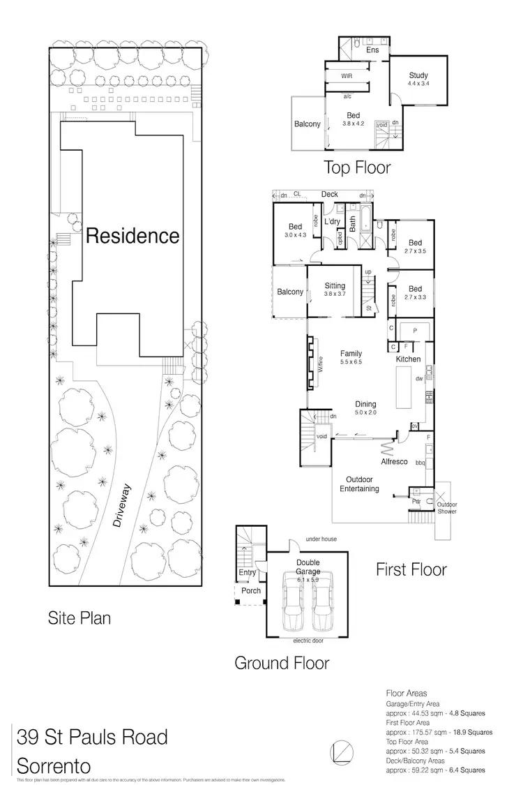 Floorplan of Homely house listing, 39 St Pauls Road, Sorrento VIC 3943