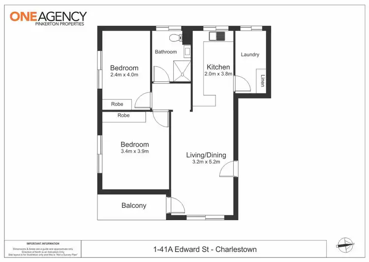 Floorplan of Homely unit listing, 1/41A Edward Street, Charlestown NSW 2290