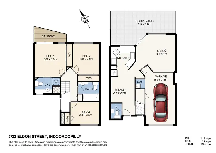 Floorplan of Homely townhouse listing, 3/33 Eldon Street, Indooroopilly QLD 4068